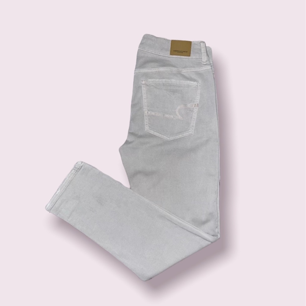 AMERICAN EAGLE OUTFITTERS | Kaki Grayish Stretch Mid Rise Jeans | Size: 2